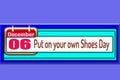 06 December, Put on your own Shoes Day, Text Effect on blue Background Royalty Free Stock Photo