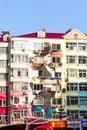 December 2012 - Qingdao, China - mural paintings in Taidong walking street Royalty Free Stock Photo