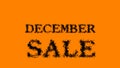 December Sale smoke text effect orange isolated background