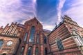 December 04, 2016: Side of the Cathedral of Saint Luke in Roskilde, Denmark Royalty Free Stock Photo