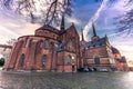 December 04, 2016: Sideview of the cathedral of Saint Luke in Roskilde, Denmark Royalty Free Stock Photo