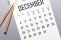 December 2020 simple calendar Royalty Free Stock Photo
