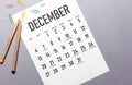 December 2020 simple calendar Royalty Free Stock Photo