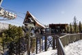 December 26, 2018 South Lake Tahoe / CA / USA - Heavenly ski resort Gondola Observation deck on a sunny day Royalty Free Stock Photo