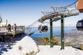 December 26, 2018 South Lake Tahoe / CA / USA - Heavenly ski resort Gondola sightseeing deck on a sunny day Royalty Free Stock Photo