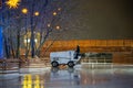 02 December 2023 St. Petersburg Russia. Ice maintenance machine. , recondition after session
