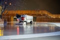 02 December 2023 St. Petersburg Russia. Ice rink resurfacer vehicle resurface machine outdoor