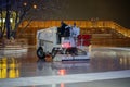 02 December 2023 St. Petersburg Russia. Ice rink resurfacer vehicle resurface machine outdoor