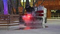 02 December 2023 St. Petersburg Russia. Ice rink resurfacer vehicle resurface machine outdoor