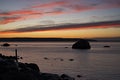 December sunset over Christian Island on Georgian Bay, Ontario