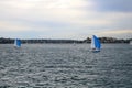 7 December 2022 - Sydney, NSW, Australia: Sailing boats in harbour Royalty Free Stock Photo