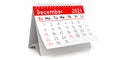 December 2024 - table calendar - 3D illustration