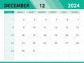 December 2024 template, Calendar 2024 template vector, planner monthly design, Desk calendar 2024, Wall calendar design, Minimal