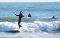 Surfing Santa`s on the beach