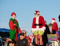 Surfing Santa`s on the beach