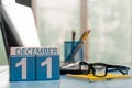 December 11th. Day 11 of month, calendar on Software Engineer workplace background. Winter concept. Empty space for text Royalty Free Stock Photo