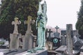 Cemetery Angel and Crosses in Ghent