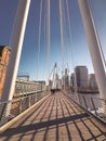 December 28th, 2017, London, England - Hungerford Bridge and Golden Jubilee Bridges