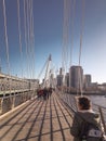 December 28th, 2017, London, England - Hungerford Bridge and Golden Jubilee Bridges