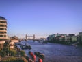 December 28th, 2017, London, England - view of the city of London with the London Bridge in the background