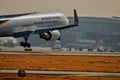 UPS Boeing 767 coming in for a landing Royalty Free Stock Photo