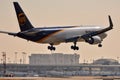 UPS Boeing 767 coming in for a landing Royalty Free Stock Photo