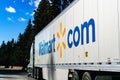 December 27, 2018 Truckee / CA / USA - Walmart truck driving on the interstate through the Sierra mountains