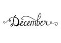 December. Typographic Design. Black Hand Lettering Text Isolated on White Background. For Housewarming Posters, Greeting Cards Royalty Free Stock Photo