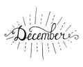 December. Typographic Design. Black Hand Lettering Text Isolated on White Background. For Housewarming Posters, Greeting Cards Royalty Free Stock Photo
