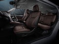 December 4, 2021 in Udon Thani, Thailand Mitsubishi Pajero Sport Elite Edition, front and rear brown leather seats for driver and