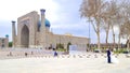 December 2018, Uzbekistan, Samarkand, Registan Square, Madrasa Sherdor `Resident of the Lions`