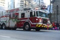 December 2018- Vancouver Fire & Rescue Firetruck in Christmas Parade in Vancouver, BC Canada