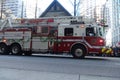 December 2018- Vancouver Fire & Rescue Firetruck in Santa Clause Parade in Vancouver, BC Canada