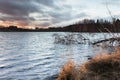 December view of the lake in Finland Royalty Free Stock Photo