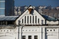 Abandoned building of the former meat cooler of the Russian-American company `Union` in the center of Vladivostok