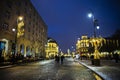 5 of December 2021 Warsaw, Poland. Nowy Swiat street. Festive Christmas illumination
