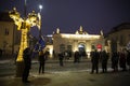 Warsaw, Poland. Street protest near Presidential Palace in Warsaw