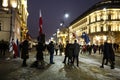 Warsaw, Poland. Street protest near Presidential Palace in Warsaw