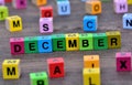 December word on table