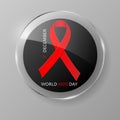 December World Aids Day glass button.