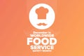 December is Worldwide Food Service Safety Month. Holiday concept. Template for background, banner, card, poster with