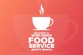 December is Worldwide Food Service Safety Month. Holiday concept. Template for background, banner, card, poster with