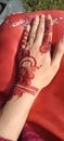 Decent and elegent henna on beautiful hand.