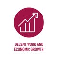 Decent work and economic growth color icon. Corporate social responsibility. Sustainable Development Goals. SDG sign. Pictogram