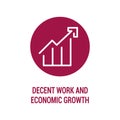 Decent work and economic growth color icon. Corporate social responsibility.