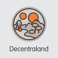 Decentraland Crypto Currency. Vector MANA Sign Icon.