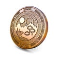 Decentraland - Cryptocurrency Coin. 3D rendering Royalty Free Stock Photo