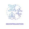 Decentralization blue gradient concept icon