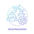 Decentralization blue gradient concept icon