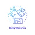 Decentralization blue gradient concept icon